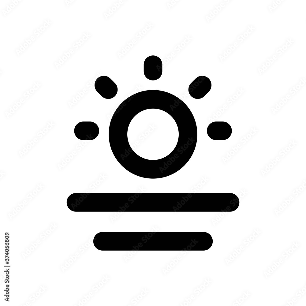 Sunrise Line Icon - Vector Illustration Sunrise Line Icon - Vector Illustration