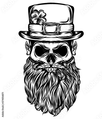 The saint Patrick skull with he big hat