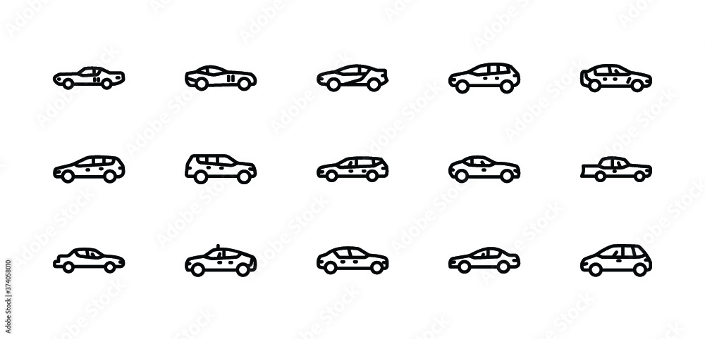 Motor Vehicles Line Icons Motor Vehicles Line Icons