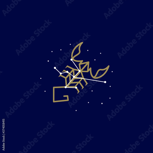 scorpio zodiac sign logo. vector illustration. 