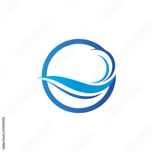 Water wave logo icon illustration