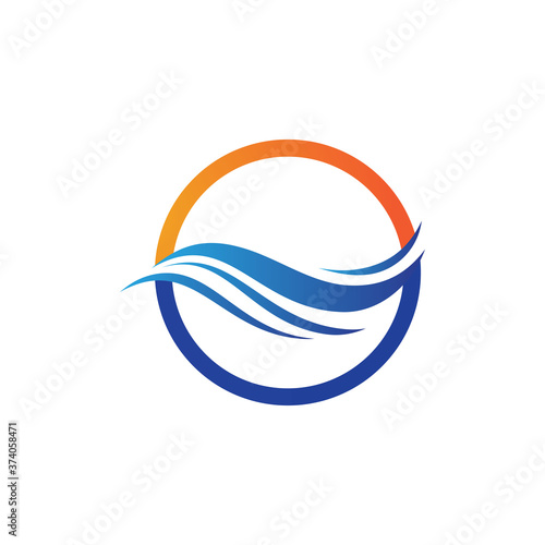 Water wave logo icon illustration