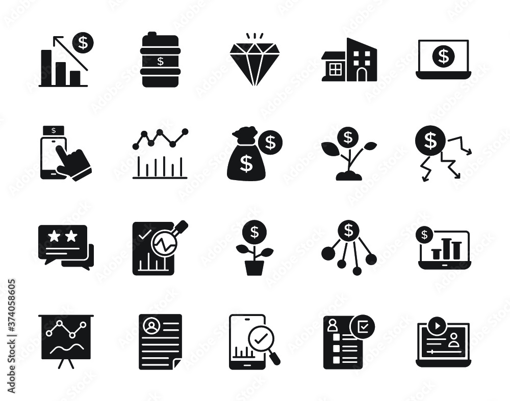 Financial Investment Glyph Icons Financial Investment Glyph Icons