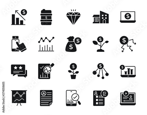 Financial Investment Glyph Icons 