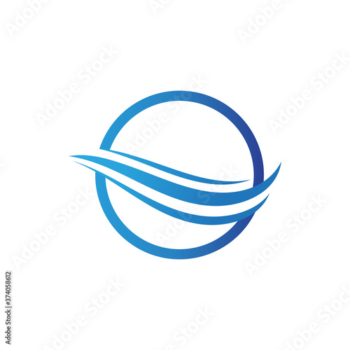 Water wave logo icon illustration