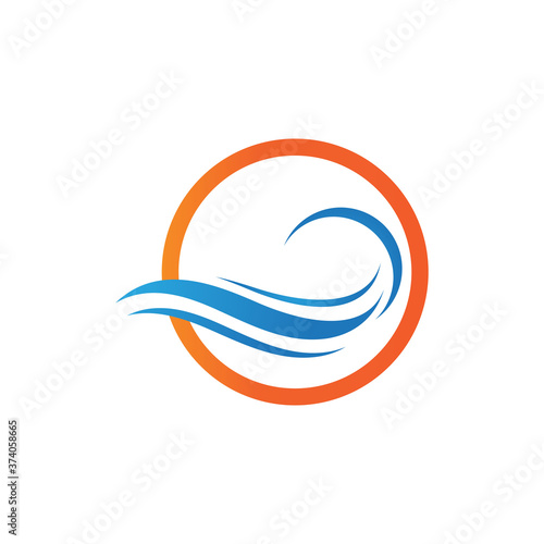 Water wave logo icon illustration