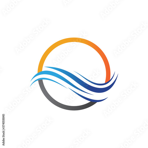 Water wave logo icon illustration