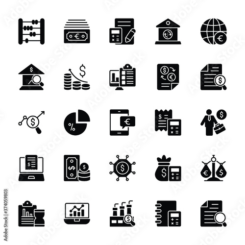 Business Glyph Vector Icons 