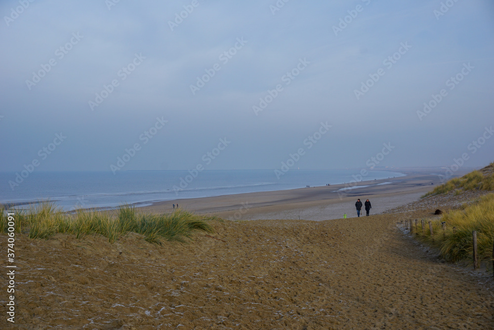 Dutch beach in the winter (National Park Zuid-Kennemerland, The Netherlands)