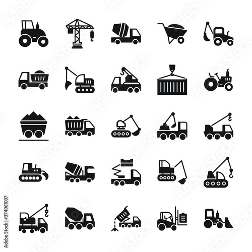 Construction‌ ‌Machinery‌ ‌Glyph‌ ‌Vector‌ ‌Icons‌ ‌ ‌
