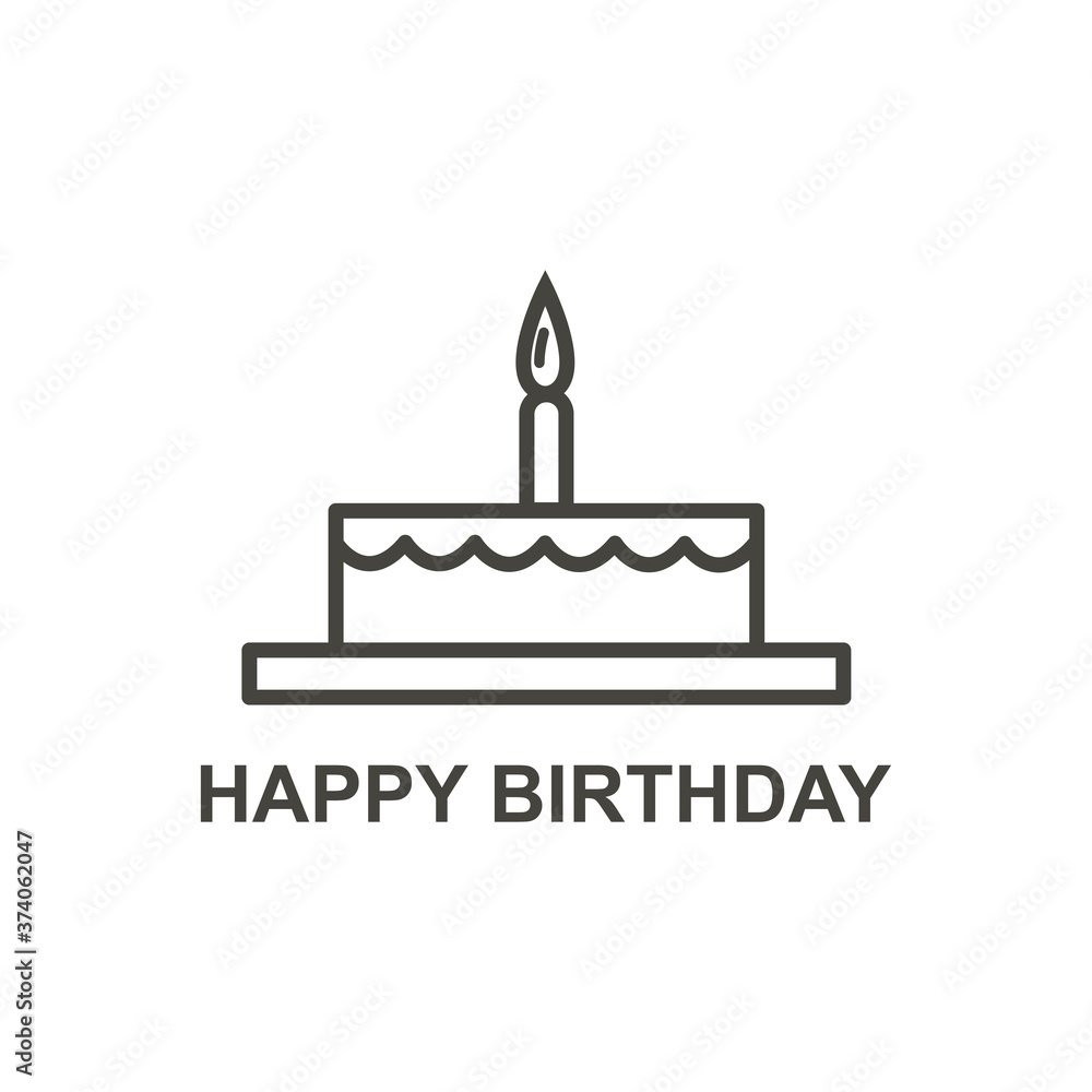 Birthday cake icon. Vector illustration Birthday cake icon. Vector illustration