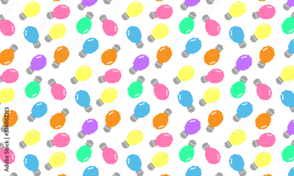 ピクセル 電球 ひらめき カラフル シームレス パターン pixel art light bulb ideas seamless pattern ピクセル 電球 ひらめき カラフル シームレス パターン pixel art light bulb ideas seamless pattern