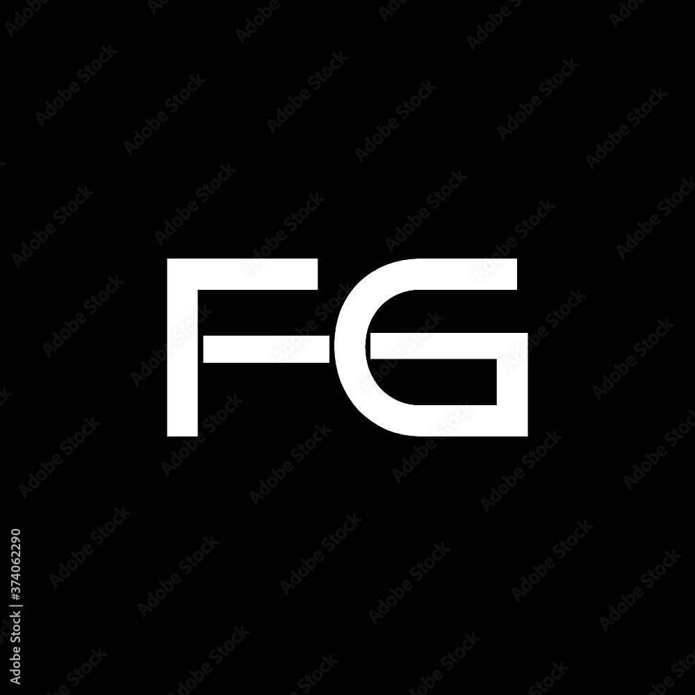 Initial FG Letter Linked Logo isolated on dark background Initial FG Letter Linked Logo isolated on dark background