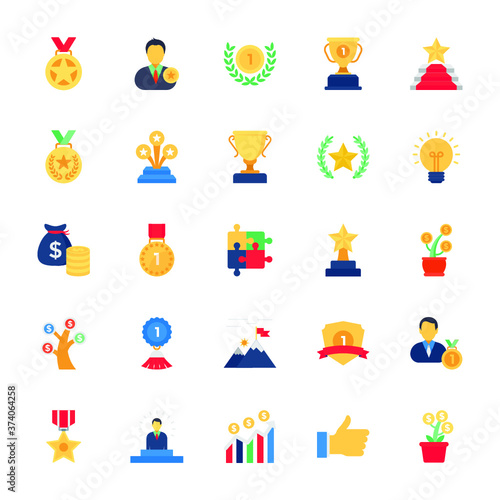 Awards and Success Flat Icons Pack