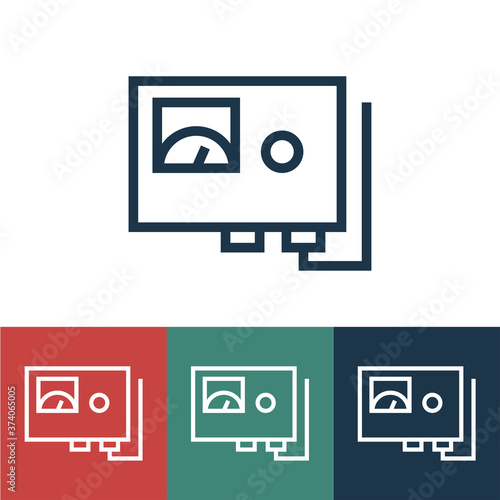 Linear vector icon with dental scan tool