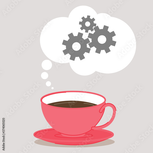 coffee energy coffee on gray background vector illustration cartoon flat design modern style 