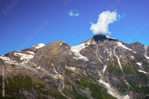 Grossglockner panoramic road and melting glacier. You can look here amazing mountains fantastic untouchable nature and historical place. The look out point got the named after Franz Jozef ceasar