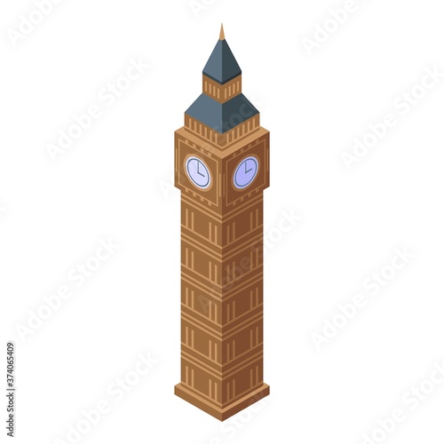 London tower icon. Isometric of London tower vector icon for web design isolated on white background