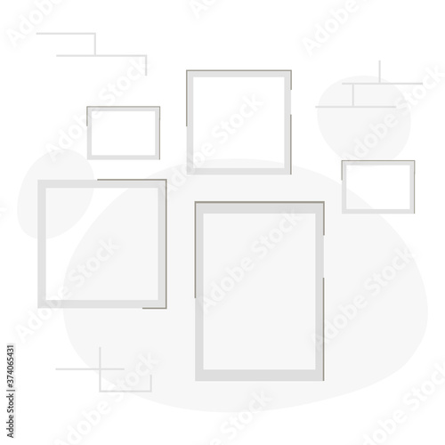 Cartoon flat Square Shelves on white background vector illustration modern style 