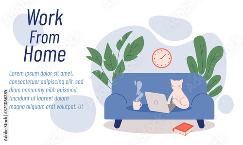 Freelance home work place vector illustration flat design 