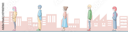 Social distancing. Social distance. Keep Social distance.