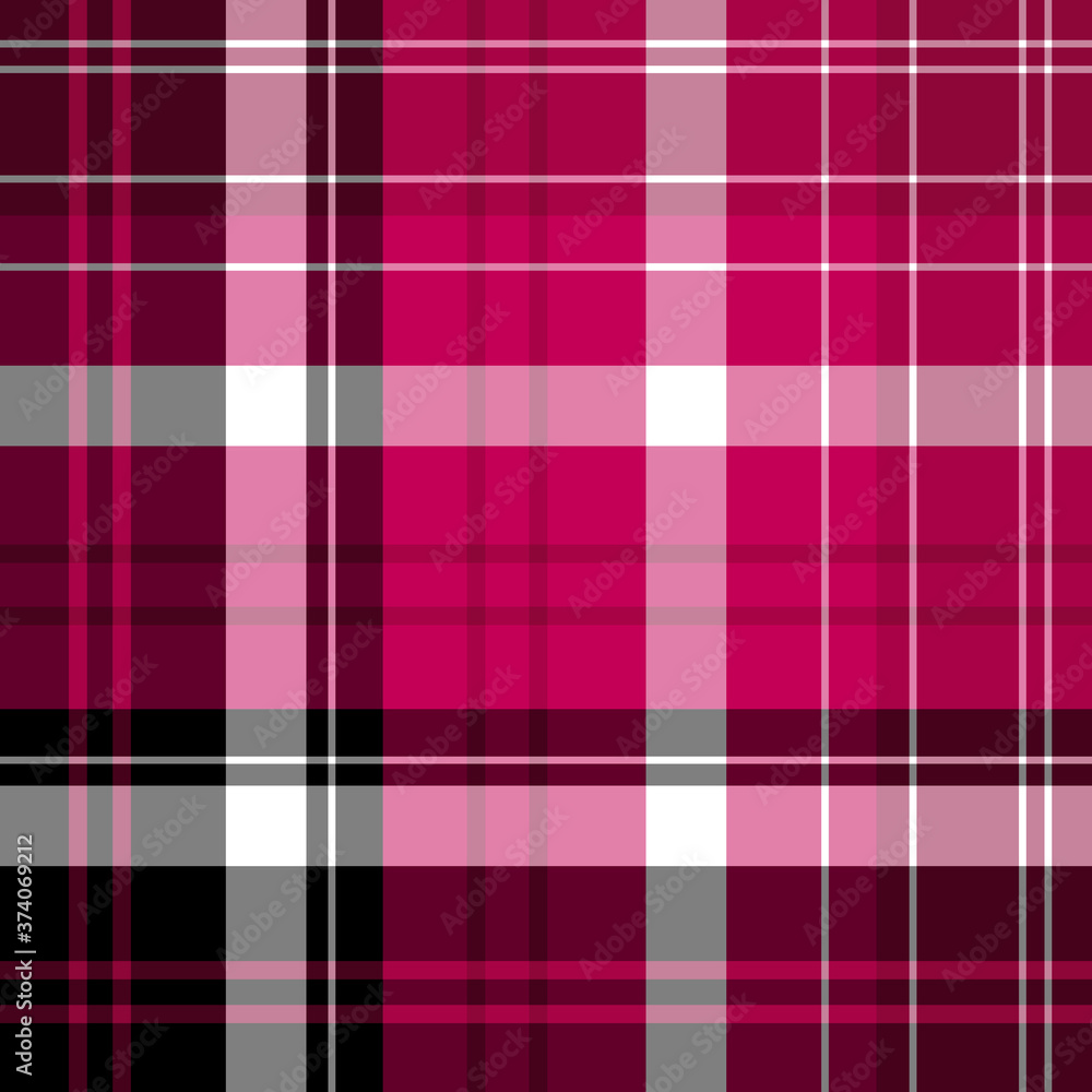 Seamless pattern in black, bright pink, purple and white colors for plaid, fabric, textile, clothes, tablecloth and other things. Vector image. Seamless pattern in black, bright pink, purple and white colors for plaid, fabric, textile, clothes, tablecloth and other things. Vector image.