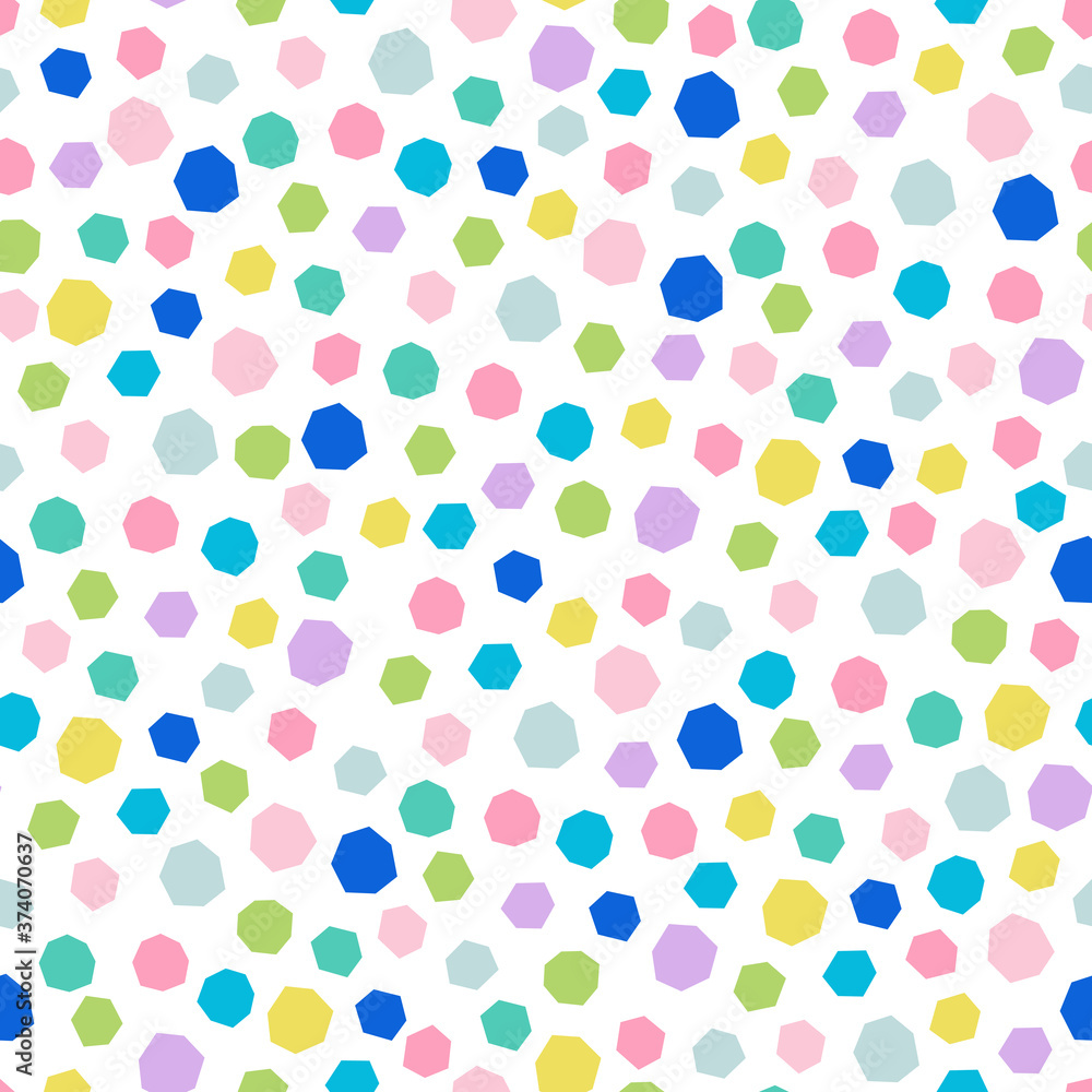 Vector seamless pattern in applique style with festive confetti