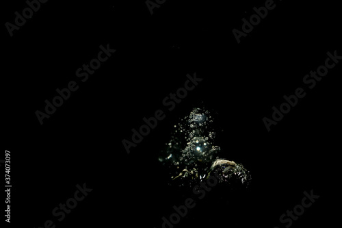 bubbles in water on black background