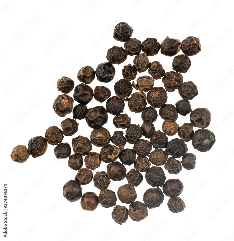 Black peppercorns isolated on white background Black peppercorns isolated on white background