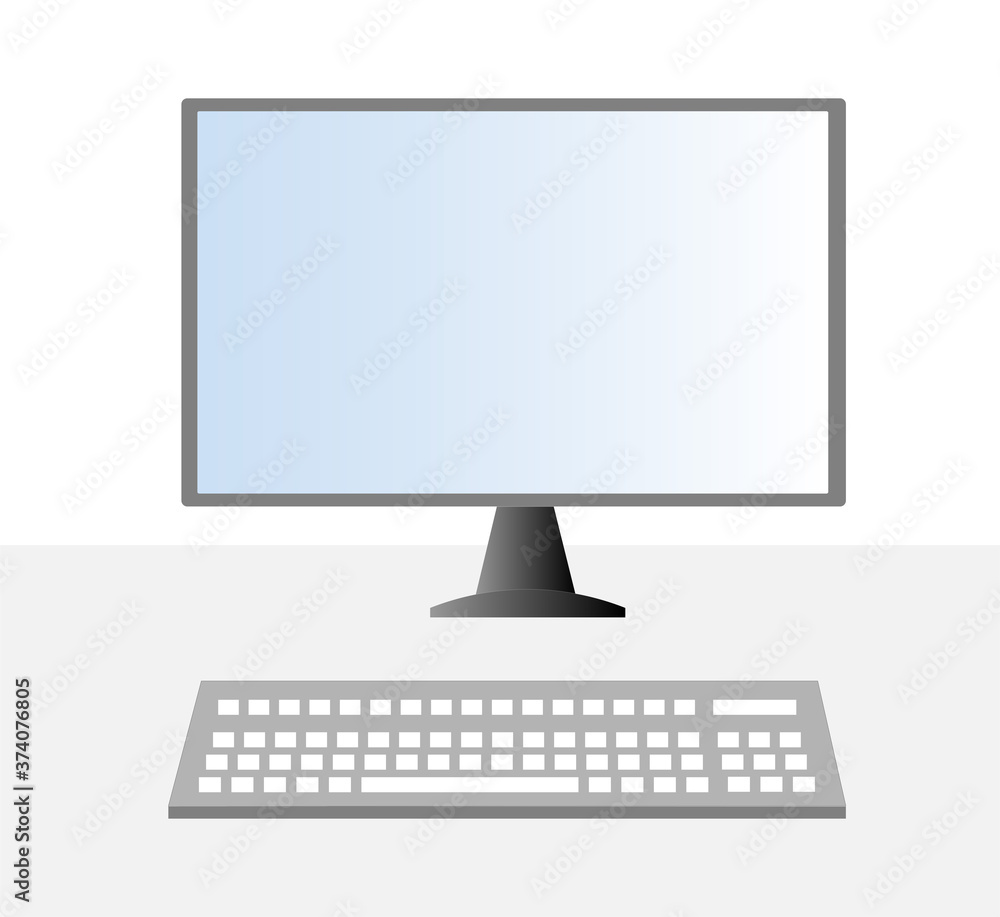 Vector illustration of a computer, monitor, or keyboard. Vector illustration of a computer, monitor, or keyboard.