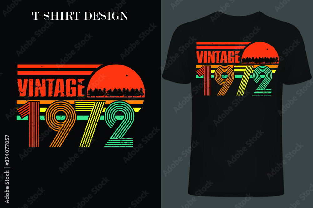 vintage 1972 t-shirt design. retro style vintage t-shirt design Stock  Vector | Adobe Stock