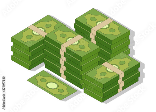 Coins stack vector illustration, flat coin money stacked flat icon, golden penny cash pile, treasure heap isolated on color background, Design for Finance.
