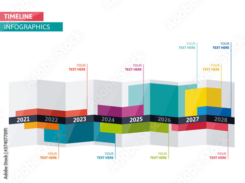 Timeline Infographic. Vector CV, resume, business presentation, project workflow design template.