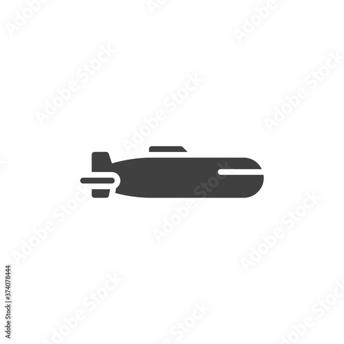 Military submarine vector icon. filled flat sign for mobile concept and web design. Submarine glyph icon. Symbol, logo illustration. Vector graphics