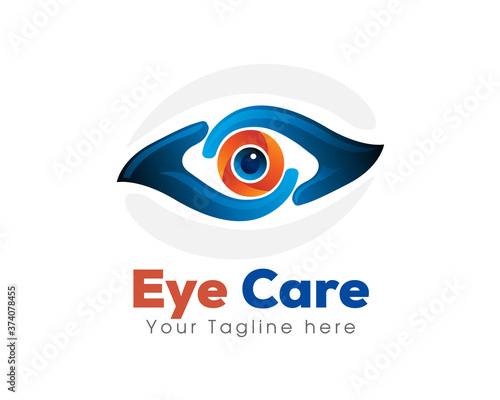 creative hand Eye care logo symbol design template