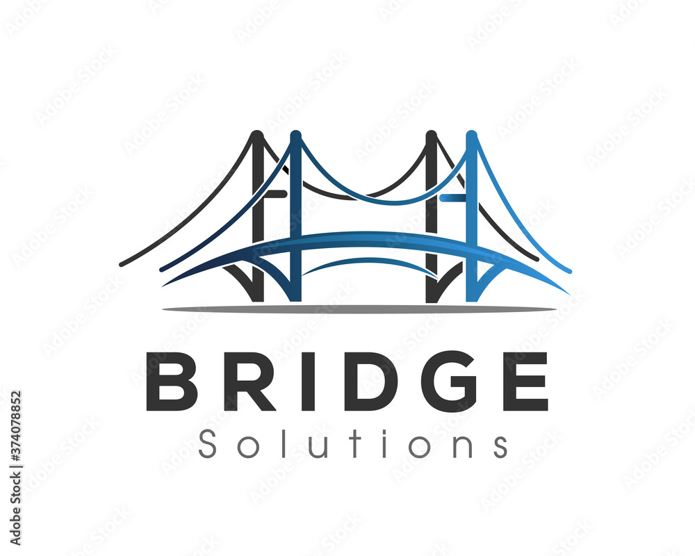 Abstract bridge street vector logo symbol design template