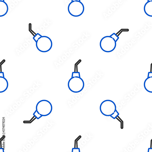 Line Enema pear icon isolated seamless pattern on white background. Medical rubber pump. Colorful outline concept. Vector.