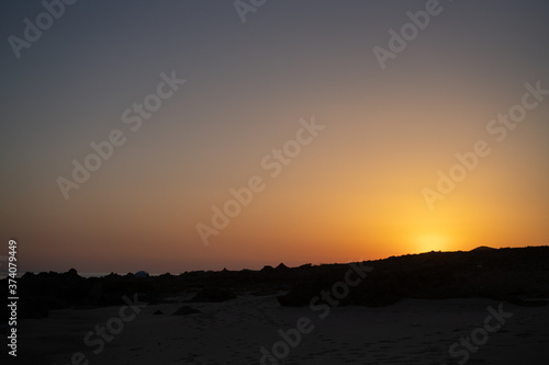 Sunset in the beach, northern tunisia