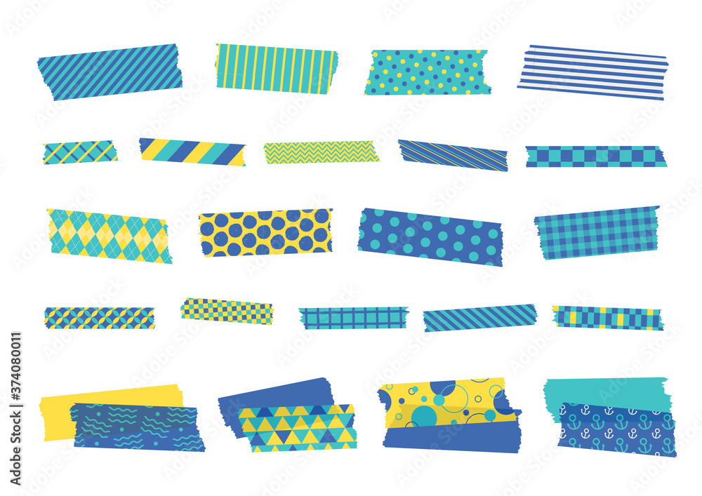 夏 青 ポップ 海 柄物 マスキングテープ ベクター 素材 Stock Vector Adobe Stock