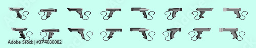 set of barcode scanner cartoon icon design template with various models. vector illustration