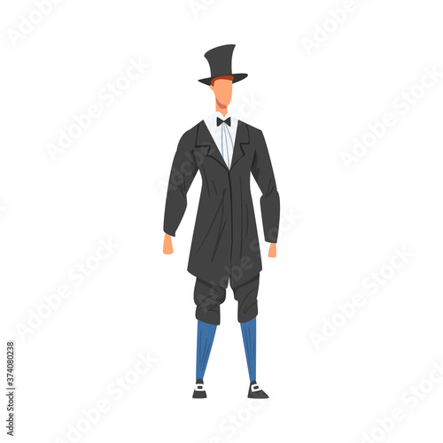 Man in European Clothing, Male Representative of England Country in Traditional Outfit of Nation Cartoon Style Vector Illustration