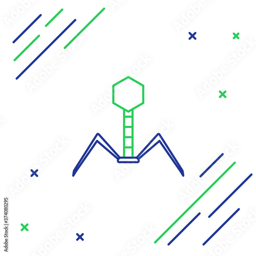 Line Bacteria bacteriophage icon isolated on white background. Bacterial infection sign. Microscopic germ cause diseases concept. Colorful outline concept. Vector.