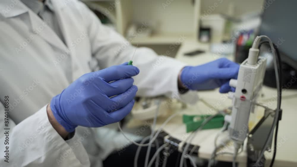 Technology Research Laboratory. Medical research scientist work on new generation disease cure Technology Research Laboratory. Medical research scientist work on new generation disease cure