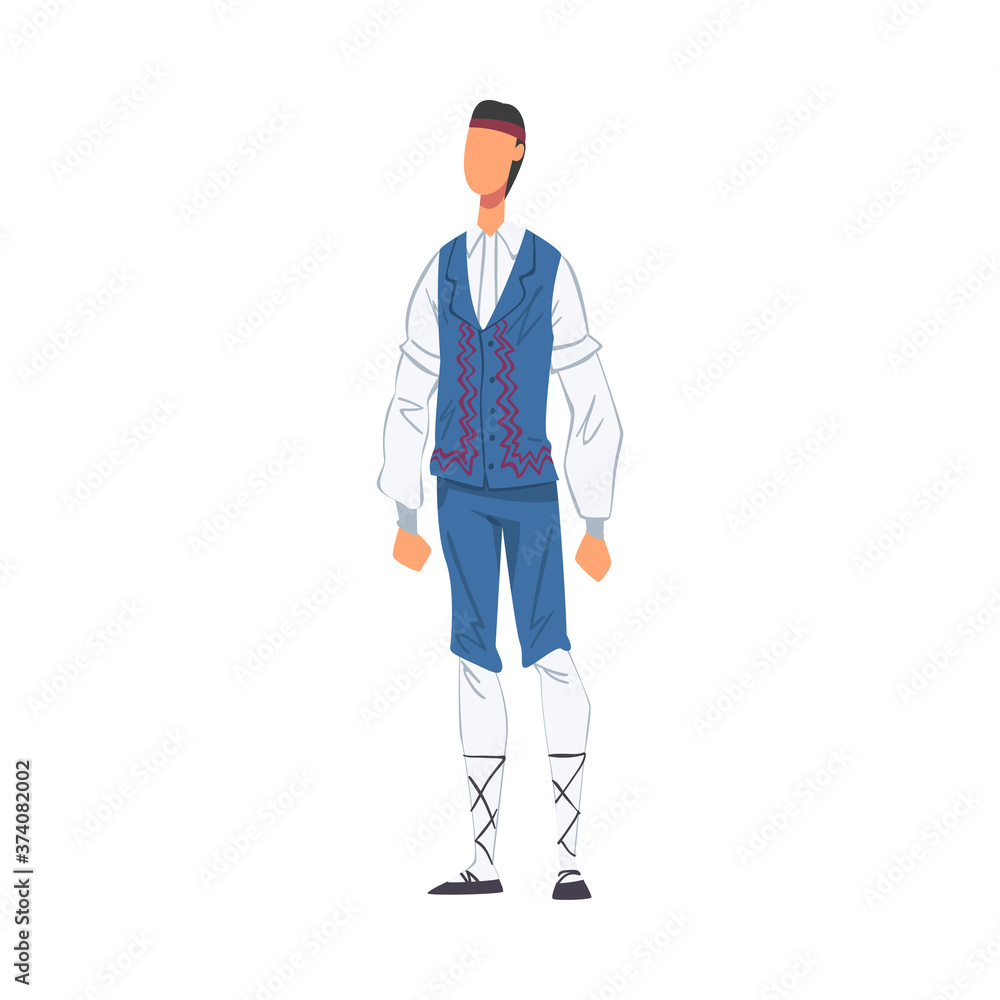 Man in Holland National lothing, Male Representative of Country in Traditional Outfit of Nation Cartoon Style Vector Illustration