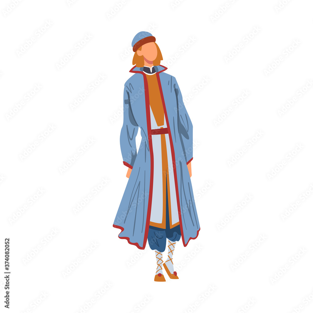 Man in Byelorussia National lothing, Male Representative of Country in Traditional Outfit of Nation Cartoon Style Vector Illustration