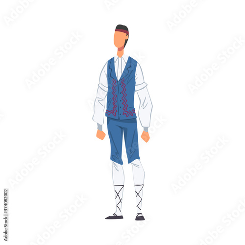 Man in Holland National lothing, Male Representative of Country in Traditional Outfit of Nation Cartoon Style Vector Illustration