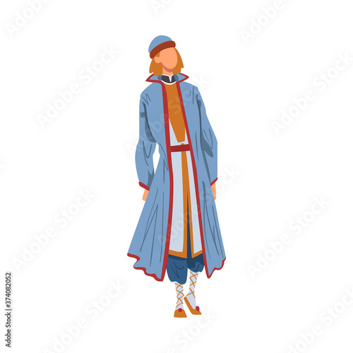 Man in Byelorussia National lothing, Male Representative of Country in Traditional Outfit of Nation Cartoon Style Vector Illustration