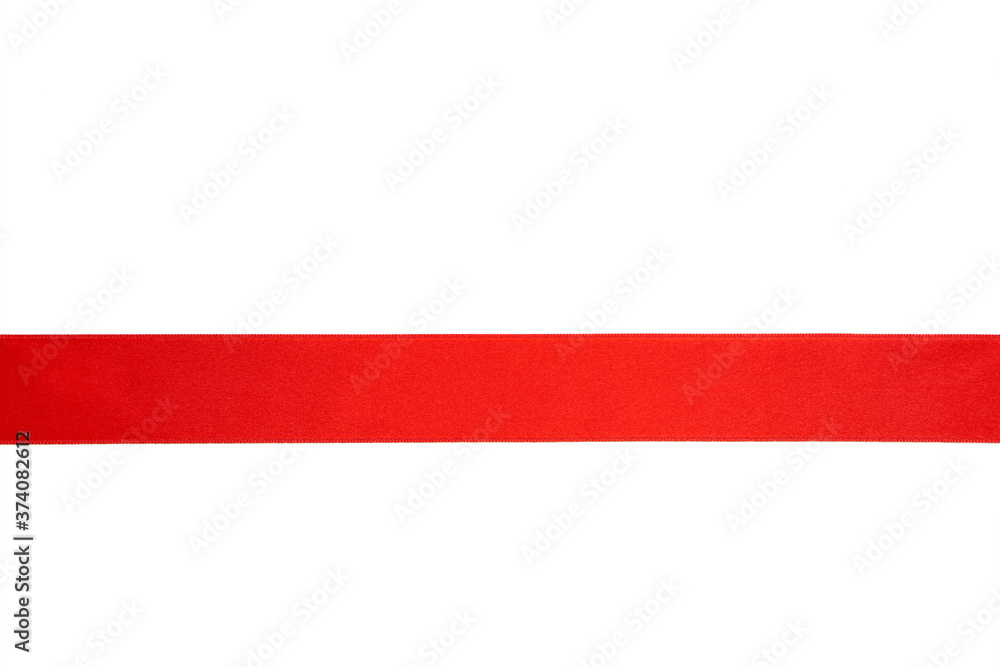 Shiny red ribbon isolated on white background. Shiny red ribbon isolated on white background.