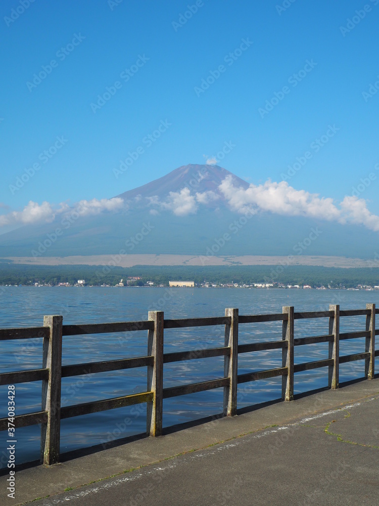Mt. Fuji and lake yamanakako in Japan
