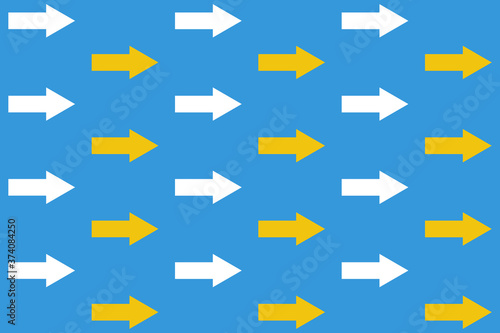 different arrow groups moving to same direction